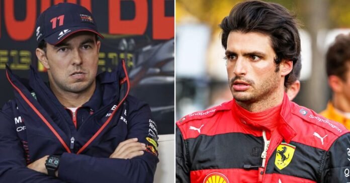 Sergio Perez furious with Carlos Sainz after scary shunt at Azerbaijan GP. | Credits: Getty Images/Yahoo