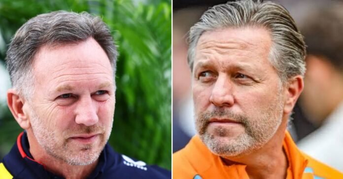 Christian Horner and Zak Brown clash over Max Verstappen's penalties