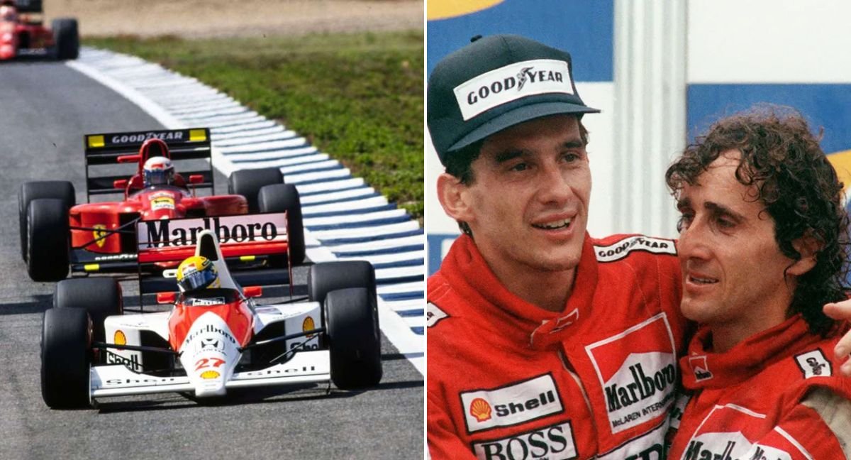 McLaren MP4/5B and Ayrton Senna with Alain Prost | credits: Goodwood.com / AFP Archive