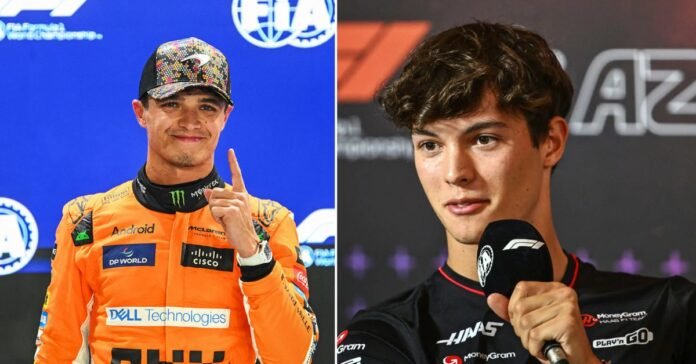 Lando Norris was fastest and Oliver Bearman impressed in the only practice session in Brazil