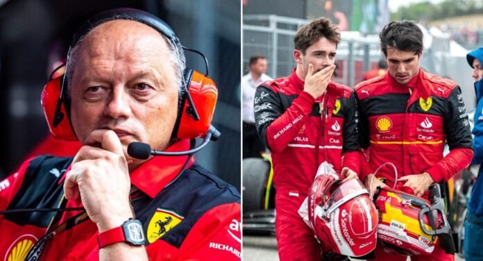 Fred Vasseur, Carlos Sainz and Charles Leclerc | Credits: Getty Images / BullFrag