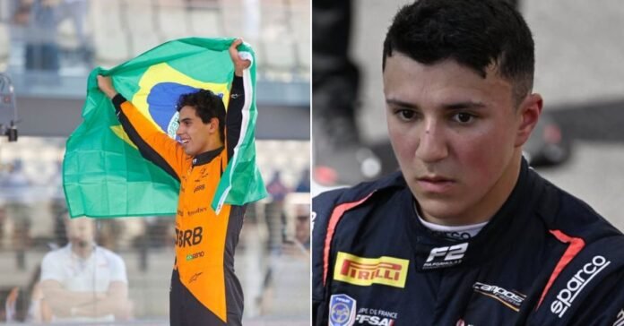 Gabriel Bortoleto beat Isack Hadjar to the F2 Championship in Abu Dhabi | Credits: Motorsport Images and L'Equipe