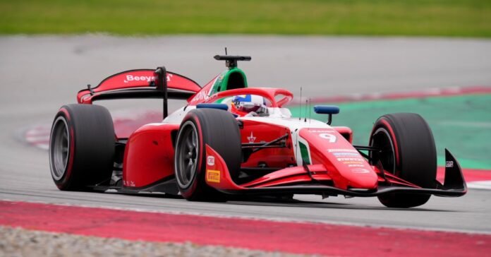 F2 cars in action during day 2 of pre-season testing