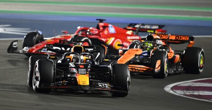 Red Bull McLaren and Ferrari battling at the 2024 Qatar Grand Prix