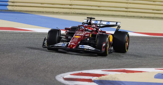 16 LECLERC Charles (mco), Scuderia Ferrari SF-25, action during the Formula 1 Gulf Bahrain Grand Prix 2025, 4th round of the 2025 FIA Formula One World Championship from April 11 to 13, 2025 on the Bahrain International Circuit, in Sakhir, Bahrain -