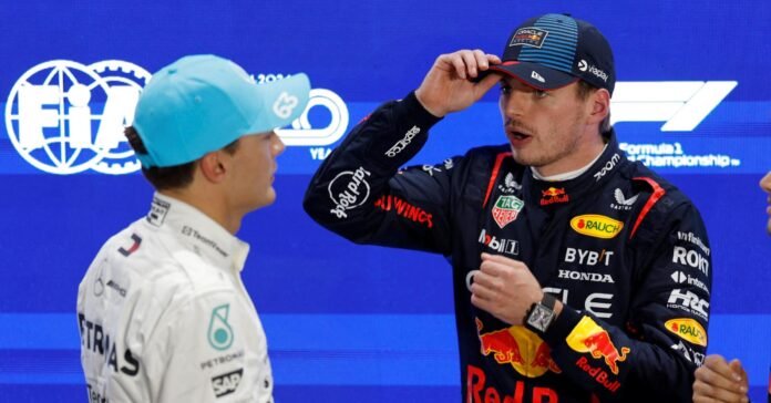 Sky Sports pundit Martin Brundle believes George Russell should be worried if Max Verstappen is available // Photo by Reuters //