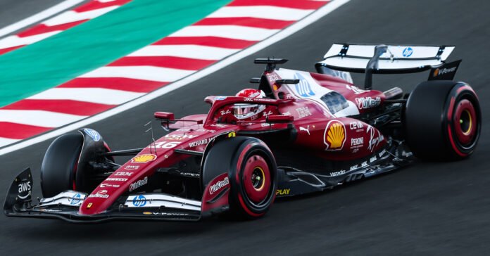 Charles Leclerc driving his Ferrari SF-25 at the Hungaroring durign the Hungarian Grand Prix in Budapest
