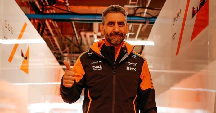 Andrea Stella gives a thumbs-up to the camera